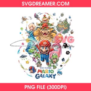 2026 Super Mario Galaxy PNG, Colorful Space Movie Gamer Design PNG