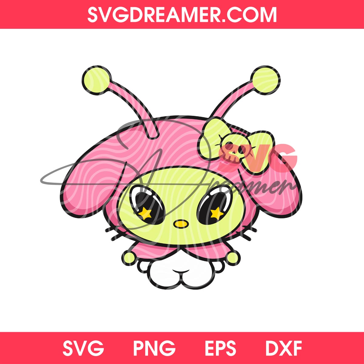 Alien My Melody SVG PNG Design 2 Alien My Melody SVG PNG Design