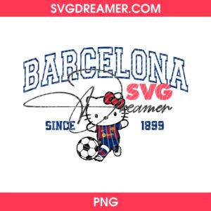 Hello Kitty Barcelona Soccer PNG, Barcelona Since 1899 PNG
