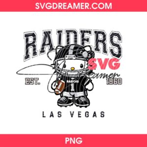 Hello Kitty Raiders PNG, Las Vegas Raiders EST 1960 Hello Kitty Player PNG