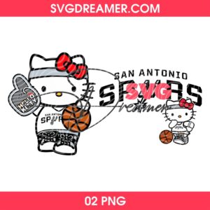 Hello Kitty San Antonio Spurs PNG Design, Hello Kitty Spurs NBA Playoffs 2026 PNG Files