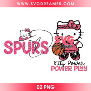 Hello Kitty San Antonio Spurs PNG, Kitty Power Power Play PNG