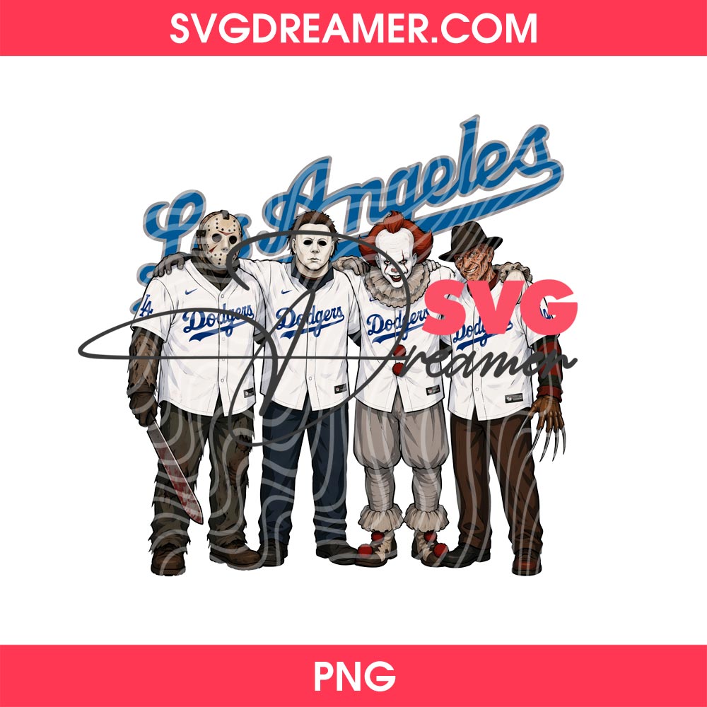 Horror Friends Dodgers Team PNG, LA Dodgers Halloween Slasher PNG 2 Horror Friends Dodgers Team PNG, LA Dodgers Halloween Slasher PNG