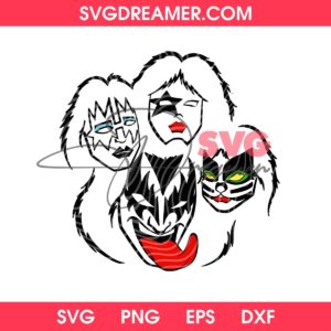 Kiss Band SVG PNG EPS DXF Files