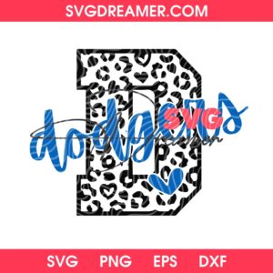 Leopard Dodgers SVG PNG, LA Dodgers Baseball Design SVG PNG EPS DXF
