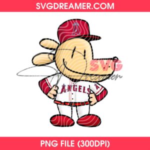 Los Angeles Angels Dog Man PNG, Cartoon Dogman LA Angels Baseball Clipart PNG