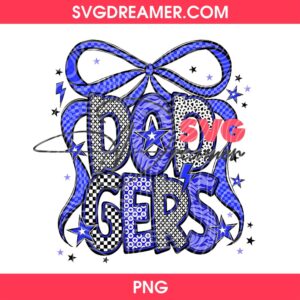 Los Angeles Dodgers Coquette Bow PNG, LA Baseball Dodgers Design PNG