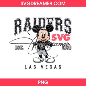 Mickey Mouse Raiders PNG, Las Vegas Raiders EST 1960 Disney Mickey PNG