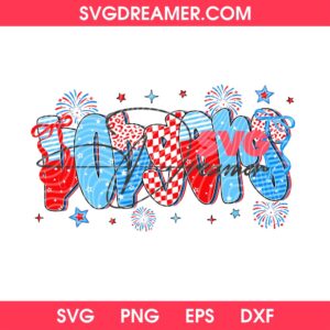 Patriotic Dodgers Mascot SVG PNG, 4th Of July LA Dodgers SVG Design, Red Blue Fireworks Coquette Bow SVG PNG