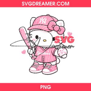Pink Hello Kitty New York Yankees PNG, Hello Kitty Pink Yankees Outfits PNG