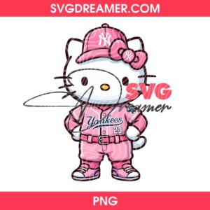 Pink Hello Kitty New York Yankees PNG, Hello Kitty Pink Yankees Outfits PNG