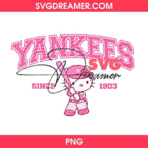 Pink Kitty Yankees Since 1903 PNG, Hello Kitty NY Yankees Pink PNG