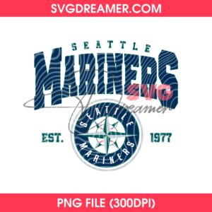 Seattle Mariners EST 1977 PNG, Mariners Baseball Cirle Logo PNG