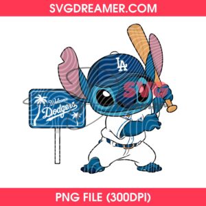 Stitch Dodgers Stadium PNG, Los Angeles Dodgers Baseball Disney Lilo Stitch Design PNG