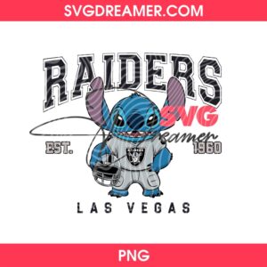 Stitch Raiders PNG Design, Las Vegas Raiders EST 1960 Lilo And Stitch Cartoon PNG