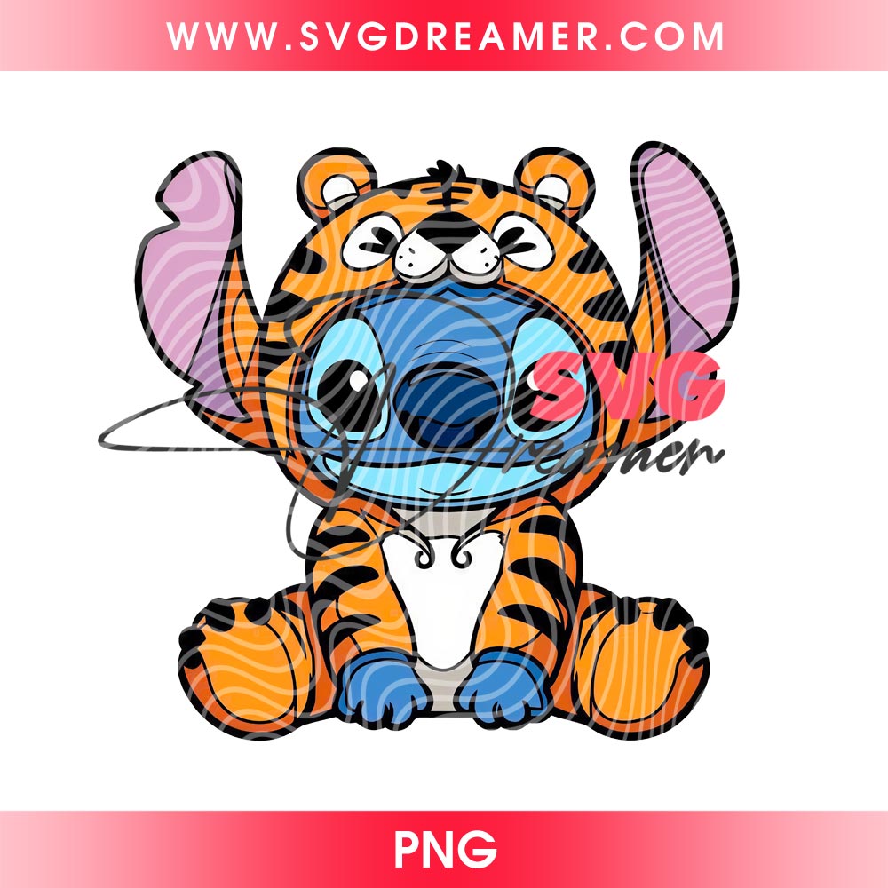 Stitch Wearing Tiger Outfits PNG, Disney Stitch Fan Art PNG 2 Stitch Wearing Tiger Outfits PNG, Disney Stitch Fan Art PNG