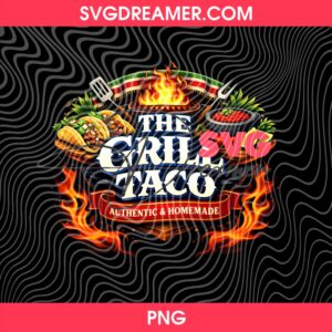The Grill Taco Design PNG