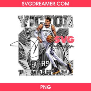 Victor Wembanyama Spurs PNG Design, Wemby Number 1 Basketball PNG File, San Antonio Spurs Player PNG