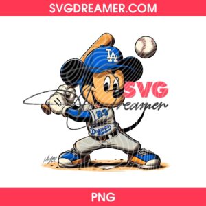 Vintage Dodgers Mickey PNG Design, Los Angeles Dodgers Disney Mouse PNG Design