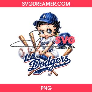 Vintage LA Dodgers Betty Boop PNG, Betty Baseball Los Angeles PNG