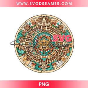 Aztec Calendar PNG, Mayan Sun Stone PNG, Ancient Mesoamerican Symbol PNG 1