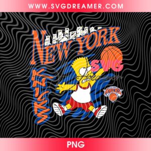 Bart Simpson New York Knicks PNG, Bart Simpson Cartoon Basketball PNG, The Simpson Cartoon Basketball PNG
