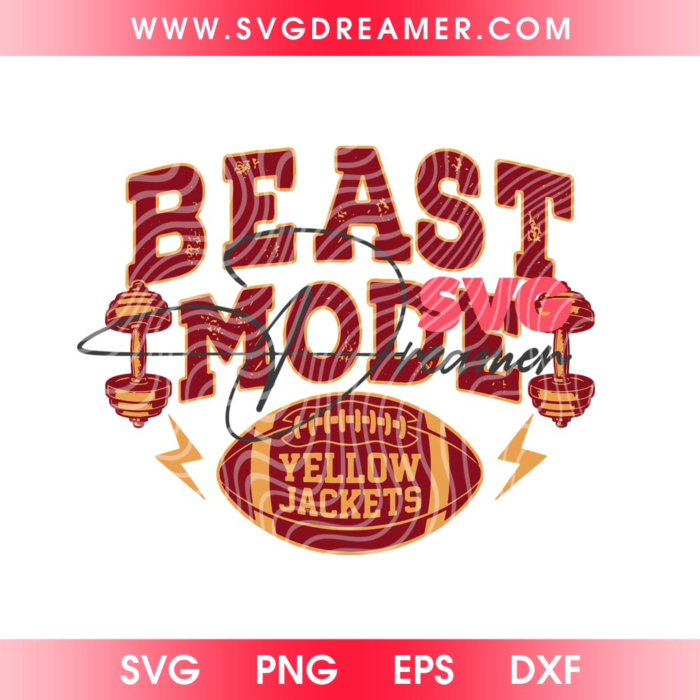 Beast Mode Yellow Jackets SVG PNG 2 Beast Mode Yellow Jackets SVG PNG