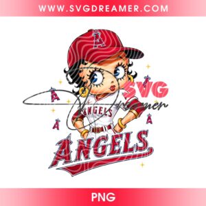 Betty Boop Baseball Los Angeles Angels PNG, LA Angels Cute Betty Boop PNG