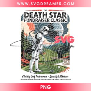 Death Star Fundraiser Classic PNG, Darth Vader Golf PNG, Funny Star Wars Golf PNG Design