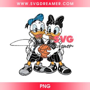 Donald And Daisy Duck San Antonio Spurs PNG, Disney NBA Basketball Couple Donald Duck PNG