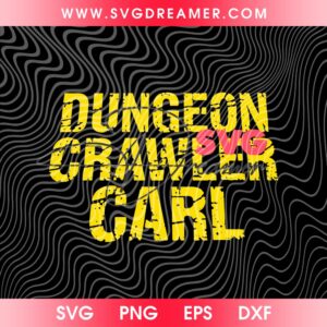 Dungeon Crawler Carl SVG PNG, Distressed Stencil Typography PNG SVG