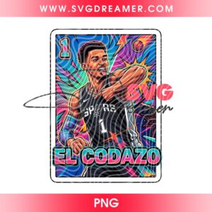 El Codazo PNG, Victor Wembanyama Basketball Design PNG, Rising To The Occasion San Antonio Spurs PNG