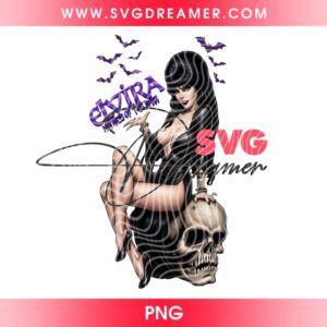Elvira Mistress Of The Dark Halftone Color Design PNG