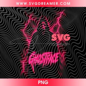 Ghostface Horror PNG, Neon Scream Mask PNG, Dark Horror Aesthetic PNG