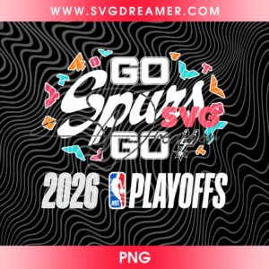 Go Spurs Go 2026 NBA Playoffs PNG, San Antonio Purs Basketball 2026 PNG