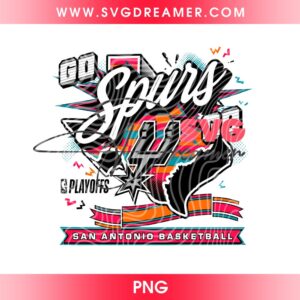 Go Spurs Go Graffiti Streetwear PNG Design, San Antonio Spurs Graffiti Basketball PNG Design, Go Spurs Go PNG File