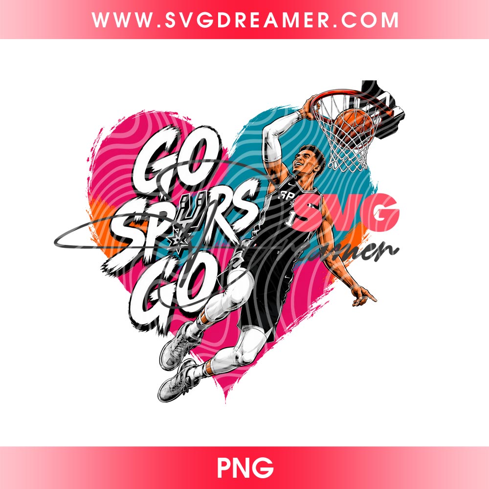 Go Spurs Go Wembanyama In Heart Design PNG, San Antonio Basketball Wemby Player PNG 2 Go Spurs Go Wembanyama In Heart Design PNG, San Antonio Basketball Wemby Player PNG
