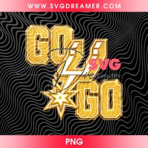Golden Go Spurs Go Glitter Gold Color PNG Design, Golden Basketball San Antonio Spurs PNG