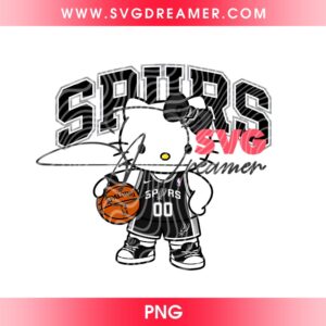 Hello Kitty Spurs Basketball PNG, Sanrio Hello Kitty San Antonio Spurs Player PNG