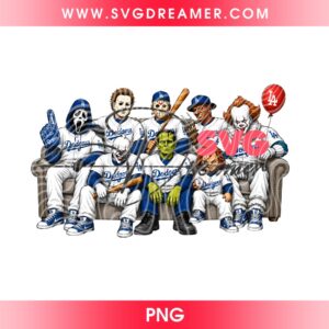 Horror Team Los Angeles Dodgers PNG, Killer Dodgers Baseball PNG