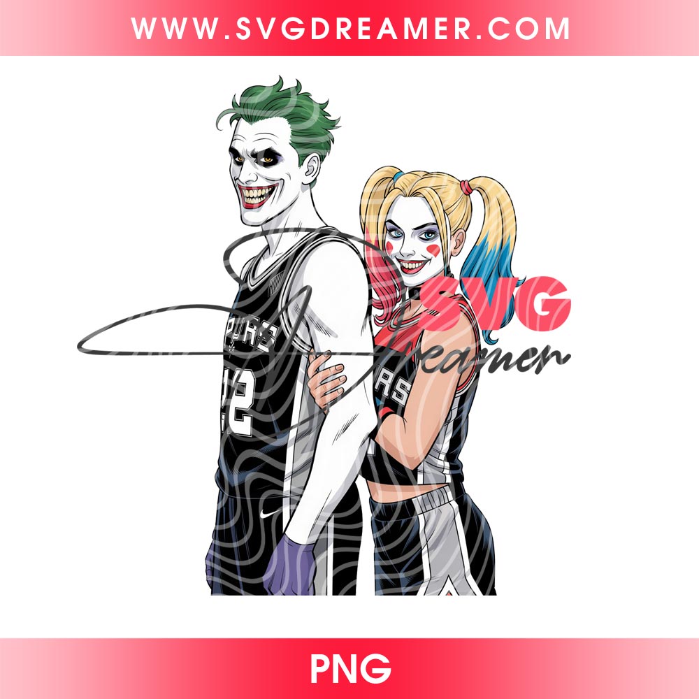 Joker And Harley Quinn Basketball Spurs PNG, San Antonio Spurs Team Horror Couple Movie PNG 4 Joker And Harley Quinn Basketball Spurs PNG, San Antonio Spurs Team Horror Couple Movie PNG