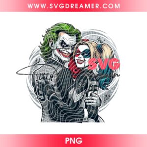 Joker And Harley Quinn Spurs Digital PNG, Horror Couple San Antonio Basketball Spurs PNG