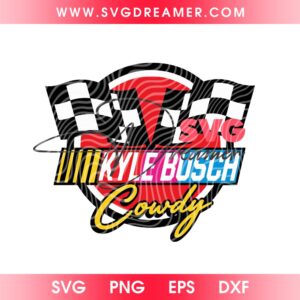 Kyle Busch Cowdy SVG PNG, Vintage Kyle Busch Design SVG PNG