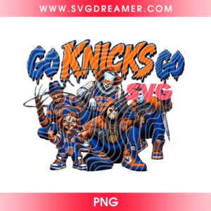 NY Knicks Basketball Horror Killers PNG, Horror Friends NBA Knicks Team PNG, Halloween Basketball New York Knicks PNG