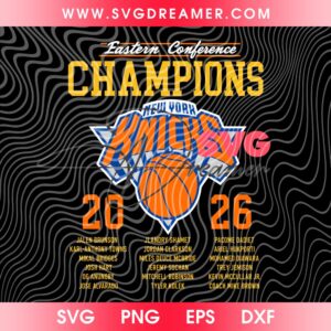 New York Knicks Basketball 2026 Champions Shirt Design SVG PNG Files, NY Knicks 2026 PNG SVG DXF EPS