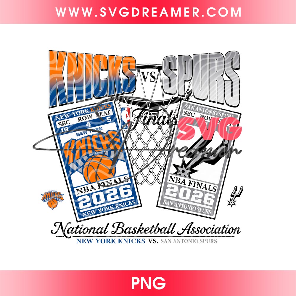 New York Knicks VS San Antonio Spurs NBA Finals 2026 Champions PNG, Retro Basketball Ticket NBA 2026 PNG 3 New York Knicks VS San Antonio Spurs NBA Finals 2026 Champions PNG Retro Basketball Ticket NBA 2026 PNG 3