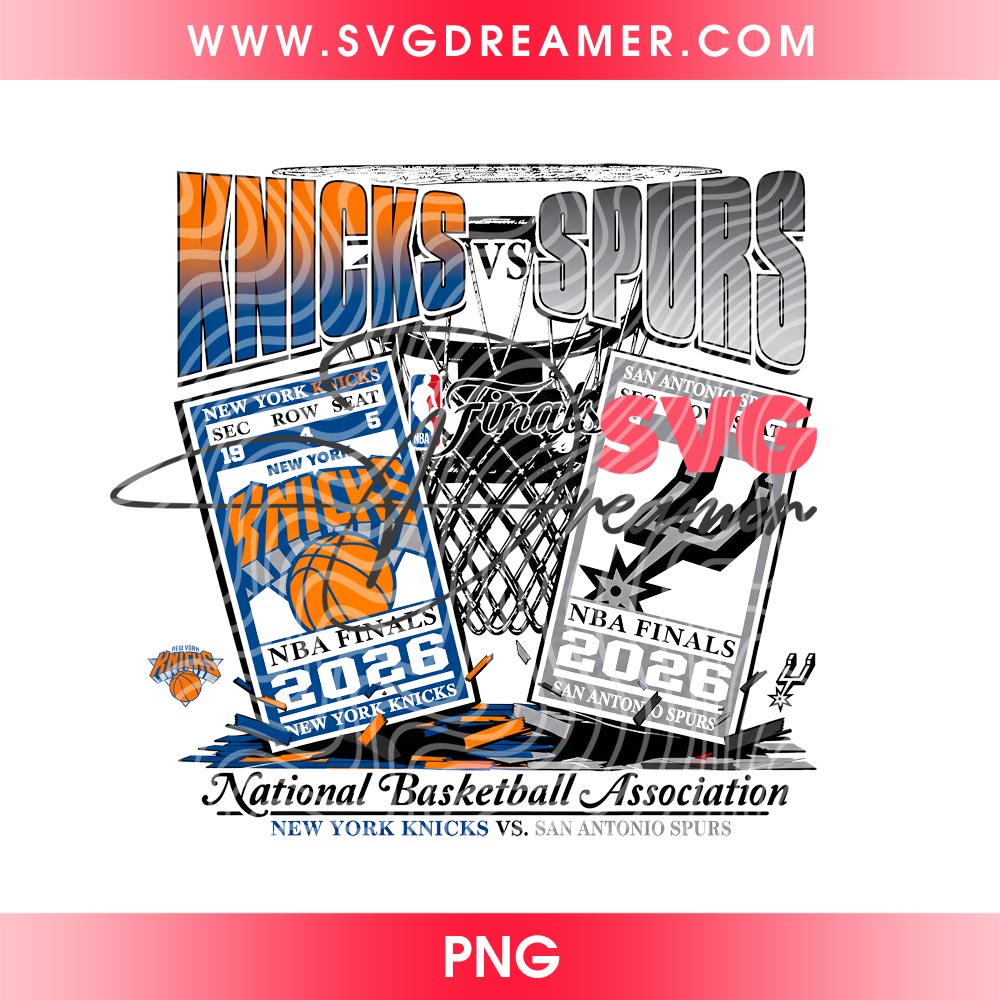 New York Knicks VS San Antonio Spurs NBA Finals 2026 Champions PNG, Retro Basketball Ticket NBA 2026 PNG 1 New York Knicks VS San Antonio Spurs NBA Finals 2026 Champions PNG, Retro Basketball Ticket NBA 2026 PNG