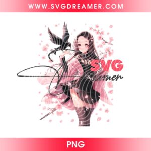 Nezuko Kamado Halftone Design PNG, Kimetsu No Yaiba Character PNG