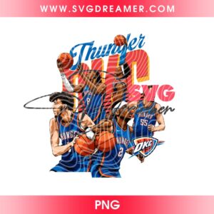 Oklahoma Thunder Basketball PNG, OKC Shai Gilgeous Chet Holmgren Williams PNG, Earned Not Given Thunder Up PNG