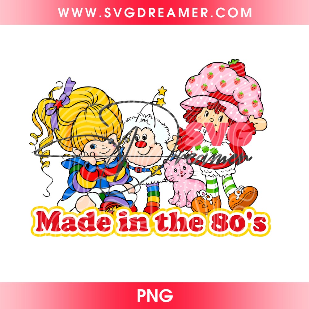 Rainbow Brite Retro PNG, Strawberry Shortcake 80s PNG 2 Rainbow Brite Retro PNG, Strawberry Shortcake 80s PNG